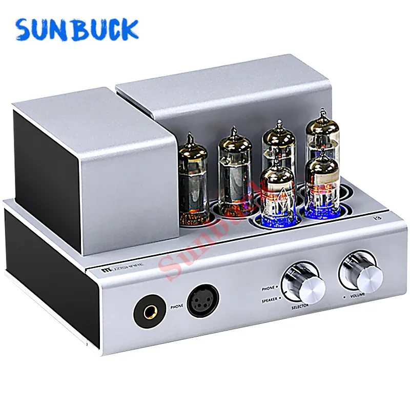 Sunbuck amp Bluetooth Class A 2.0 12W single-ended balanced Vacuum Tube Power Amplifier 6H2N 6P1 Vacuum Tube Power Amplifier