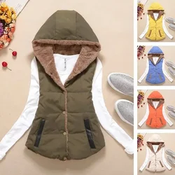 Jacket Vest off-Season Clearance Autumn Winter Coral Fleece Vest Women's Hooded Jacket Chaleco Mujer