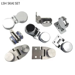 1Pc Frameless Glass Door Hinge Flat Open Wine Cabinet Glass Clamp Pet Cabinet Door Glass Hinge Furniture Window Hardware