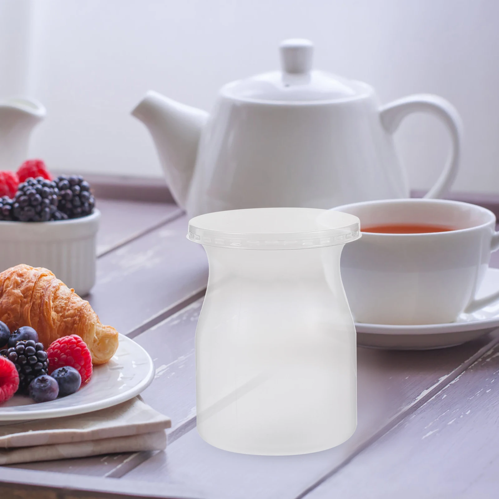 

20 Set Frosted Yogurt Bottle Pudding Cups with Lids for Dessert Mousse Parfait Small Clear Plastic Storage Containers