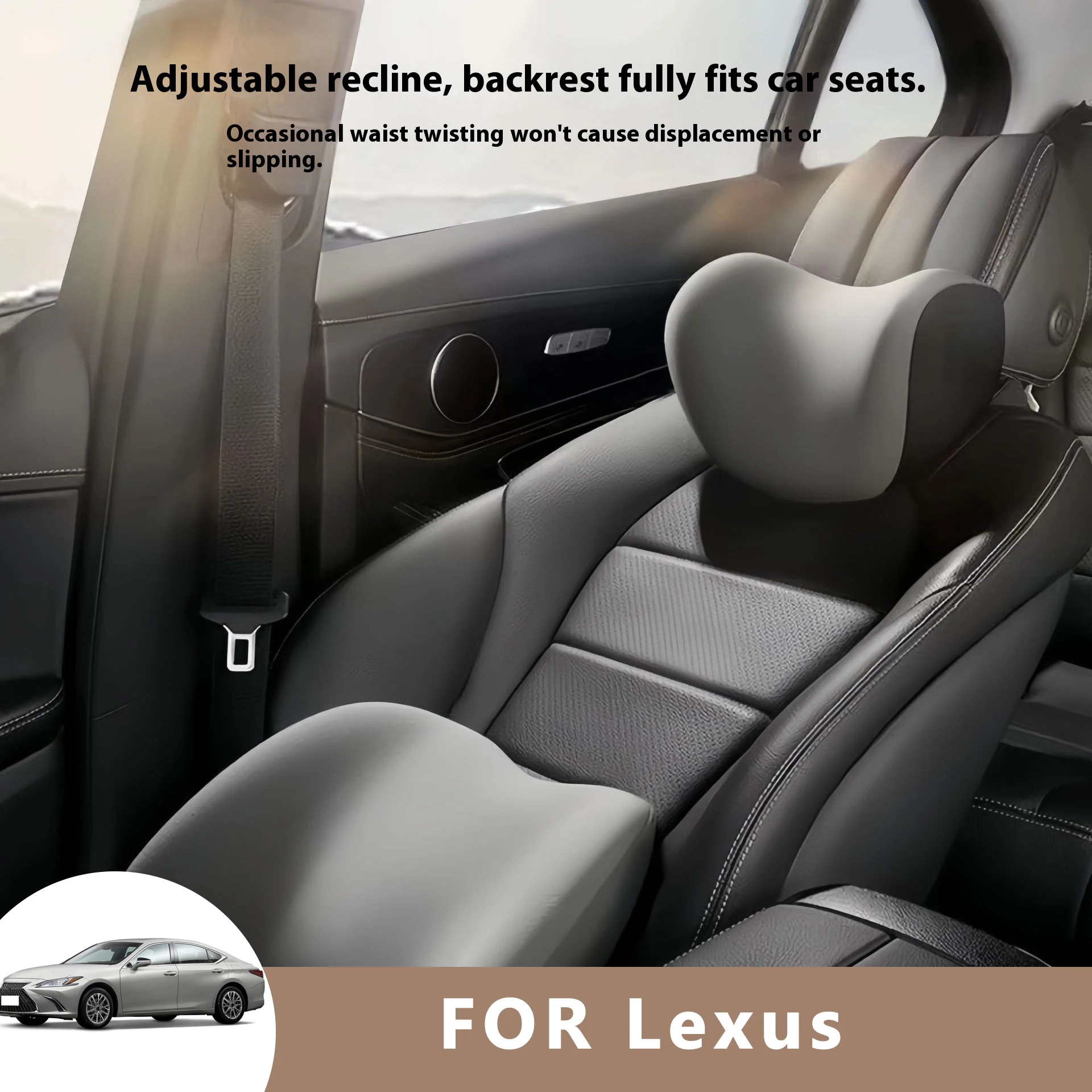 

Car Neck Pilow Protector Auto Seat Headrest Soft Waist Cushion Neck Cushion Backrest Lumbar Support for Lexus ES GX LC LM LS NX