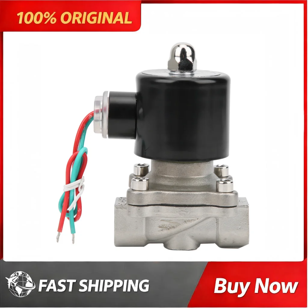 G3/8 Inch Stainless Steel Direct Acting Solenoid Valve AC24V Stable Performance Leakproof Water Gas Liquid Control Equipment