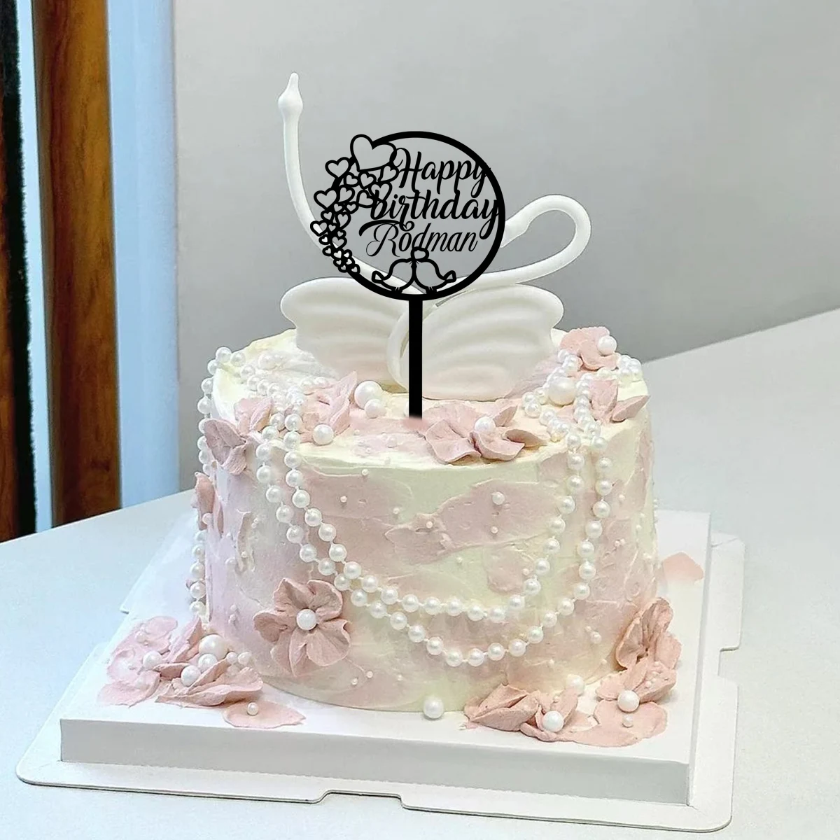 1PC Affordable Happy birthday wishes with star patterns Customized Name Cake Sign Cake Ornaments Unique Birthday Party Décor