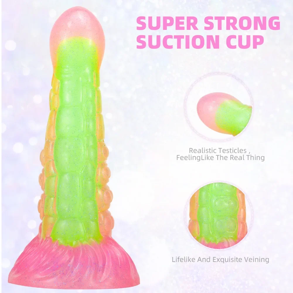 Anomalous Fluorescent Silicone Dildo Back Court Anal Plug Sex Masturbation Device To Regulate Men and Women Out of Sex Products