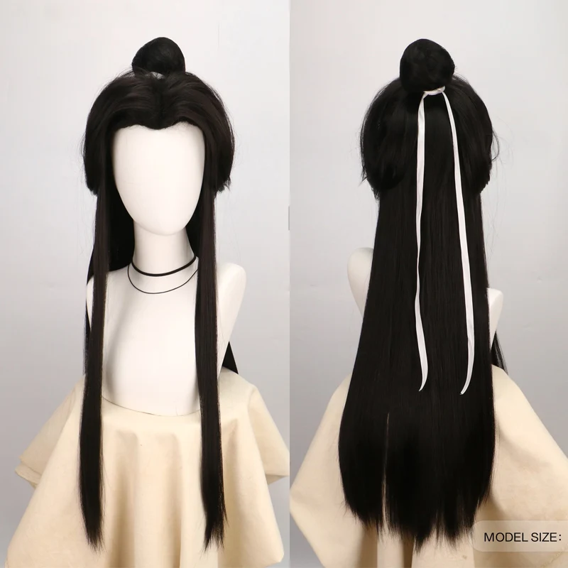 Heaven Official's Blessing Cosplay Xie Lian Wig Black Hair Tian Guan Ci Fu Hanfu Wigs Men Halloween Props