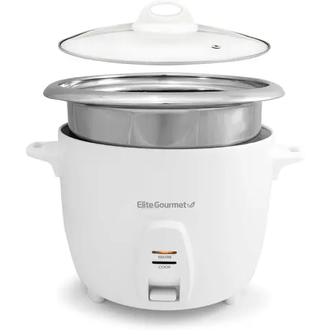 ERC-2020 Electric Rice Cooker with Stainless Steel Inner Pot for Cooking Soups Stews Grains and Cereals Keeps Food Warm 20-Cup