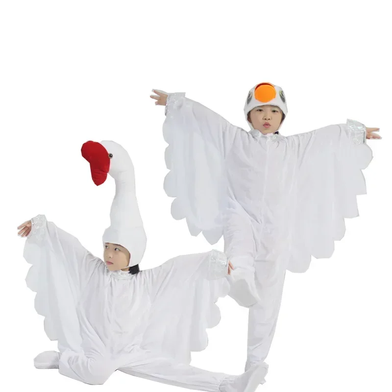 Bambini Cigno Nero Oca Bianca Costume Gioco di Ruolo Ragazzo Ragazze Fantasia Animale Vestito Famiglia Corrispondenza Costumi Cosplay Regali C MN1