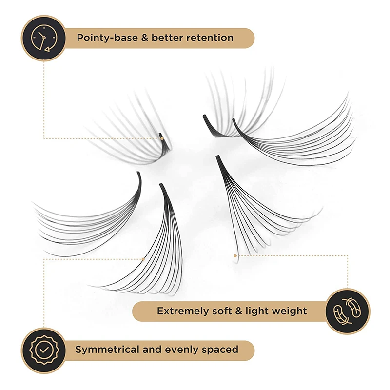 HOLLYLASH 7 Rows Premade Volume Fans Lashes 2100/4200fans 4D 5D 6D 8D 10D 12D 14D 16D Pointy Base Russian Eyelashes Extension