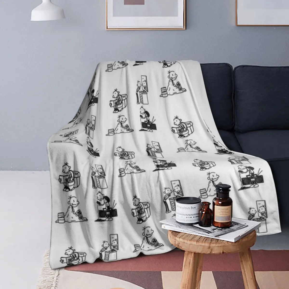 

Wimpy Kid 4 States Of Greg Heffley Blanket Warm Flannel Throw Blanket Bedspread for Bed Living room Picnic Travel Home Couch