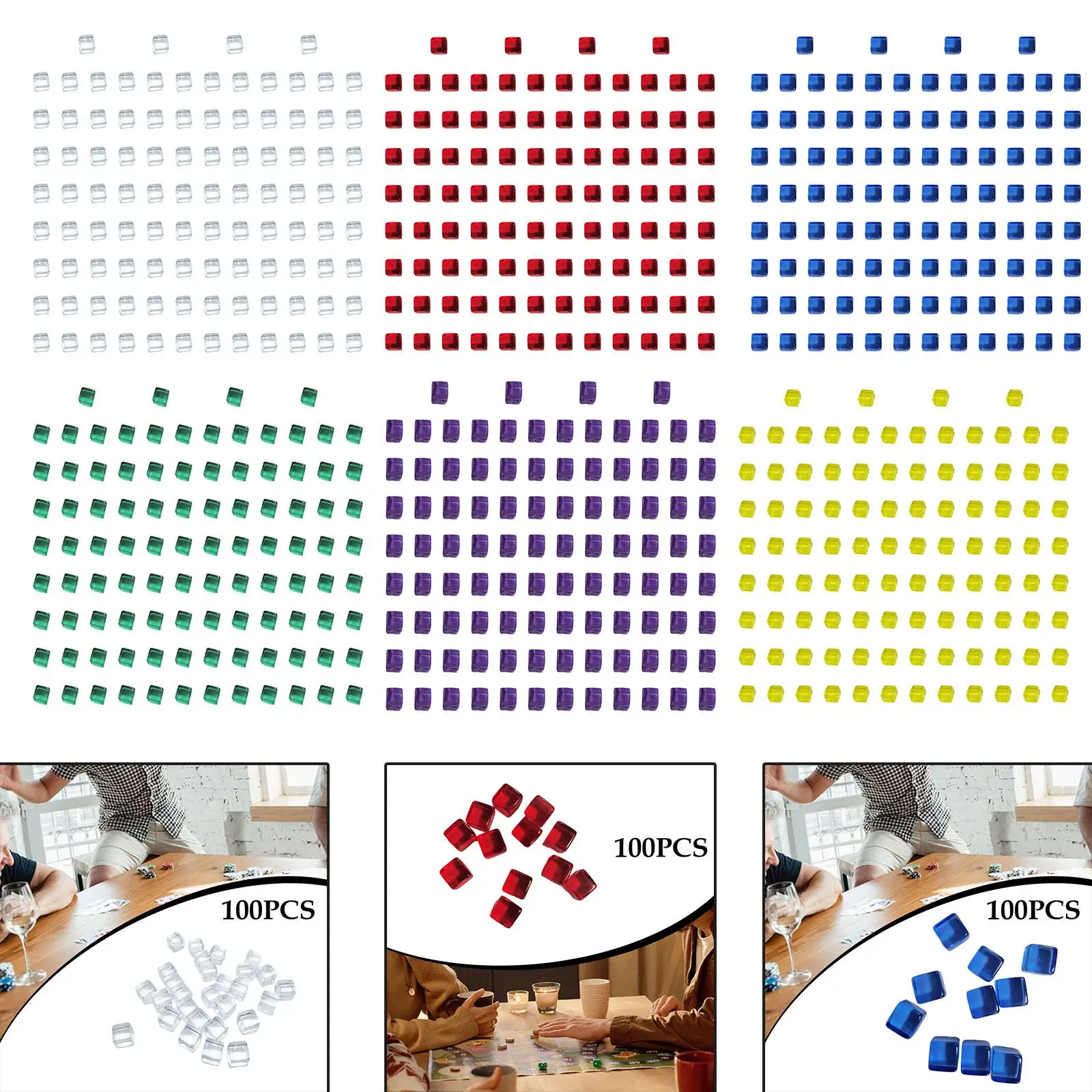 

100 акриловых кубиков, игра-укладка, настольная игра, пустые игральные кости для вечеринки, обучение