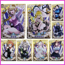 Anime Goddess Story Rare LR Metal refrying Flash Cards Kaede Akamatsu Chun Li Toys for boys carte da collezione regali di compleanno