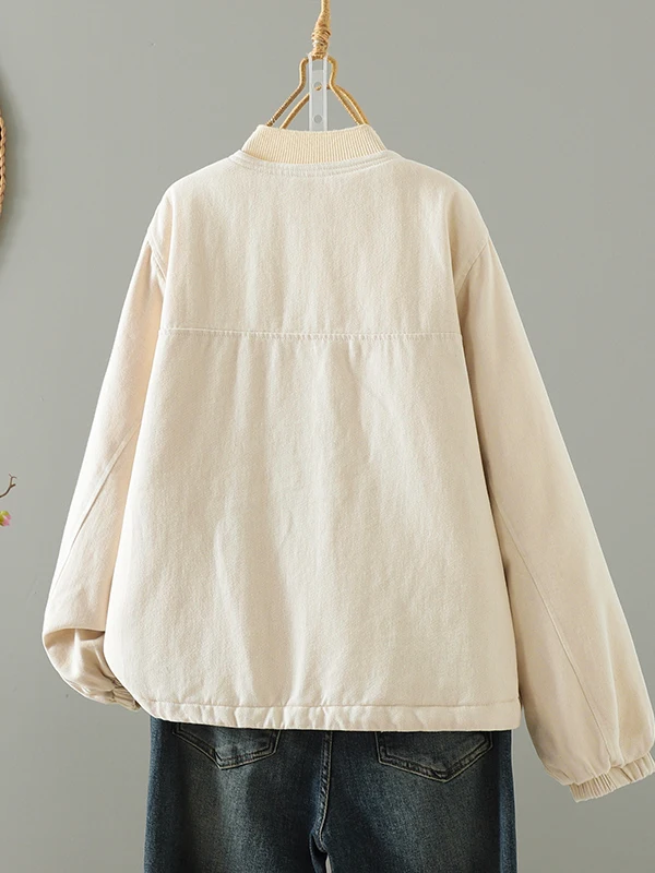 Cappotto invernale da donna artistico rotondo Ne monopetto in cotone Jaet Calore Capispalla Thiened Ladies Faion a prova di freddo