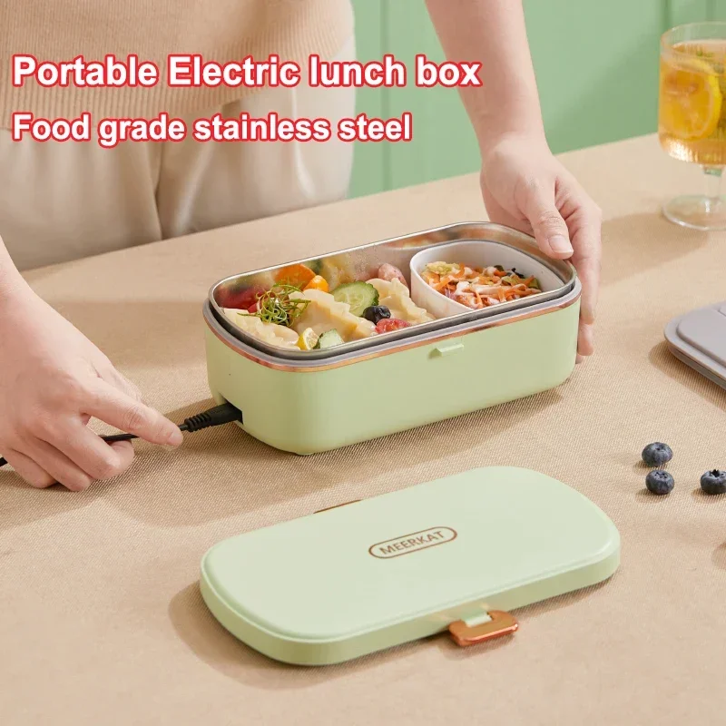 Portable Electric Lunch Thermal Lunch Boxes Water Free Heating Bento Box Stainless Steel Food Warmer Office Thermal Lunch Boxes