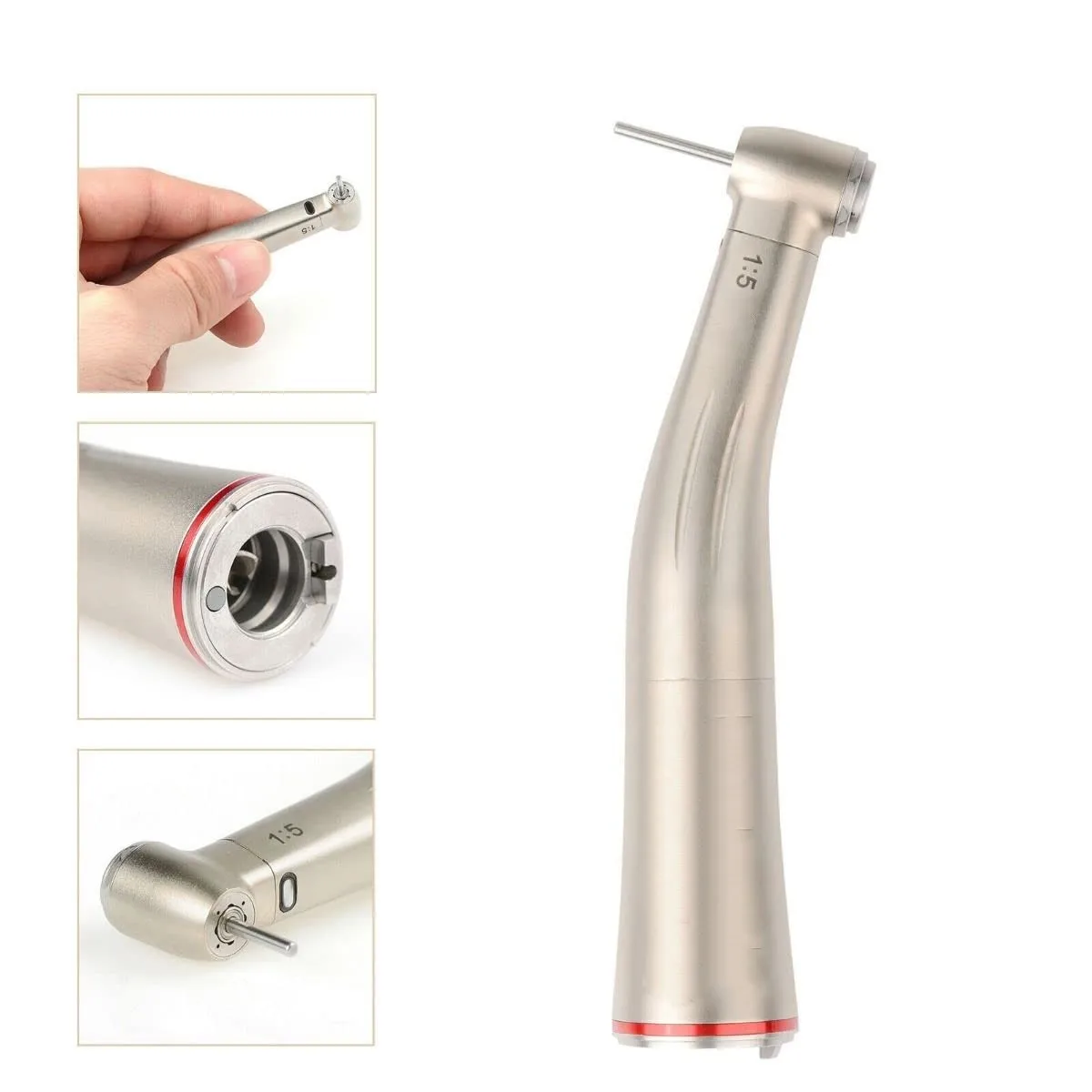 Dental 1:4.2 Contra Angle Increasing Low Speed Turbina Handpiece Dental 45 Degree 4 Water Spray Fiber Optic Increasing Handpiece