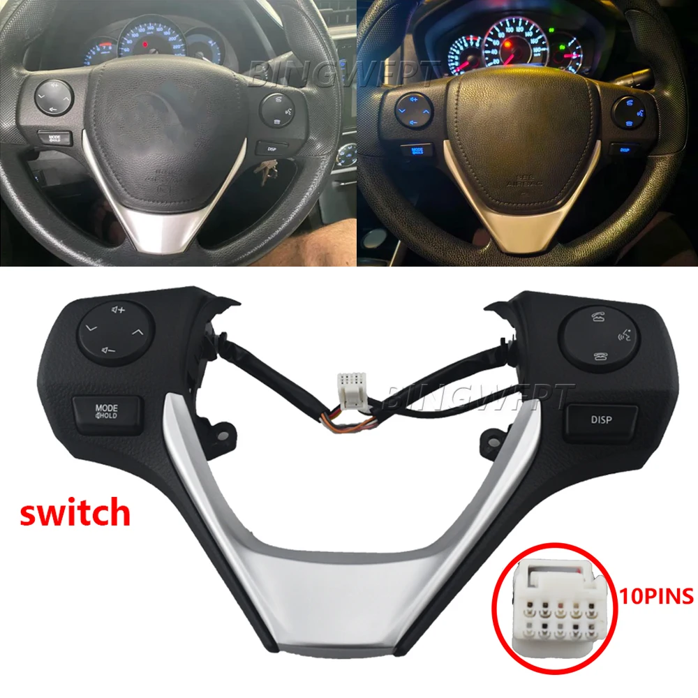 New Buttons Bluetooth Phone Steering Wheel Audio Control Button 84250-02560 For TOYOTA Corolla Fielder Axio 2014-2018