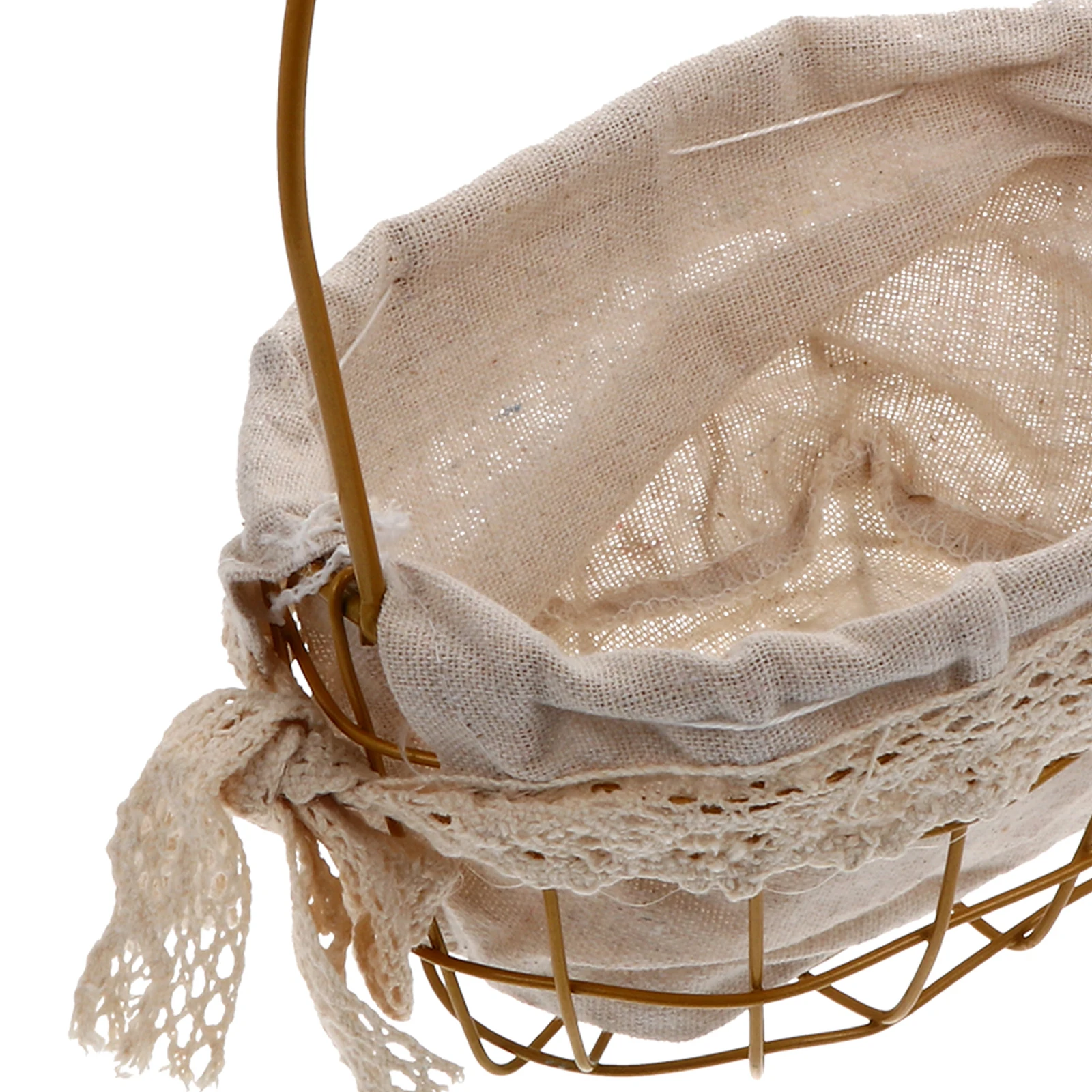 

Decorative Handheld Flower Basket Storage Woven Iron Cotton Material Home Wedding Party Banquet Elegant Natural