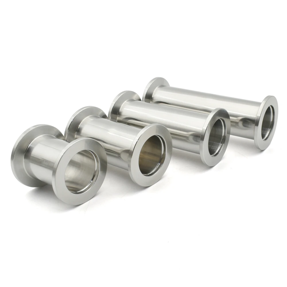 KF16 KF25 KF40 KF50 304 Stainless Steel Vacuum Short Pipe Flange Quick Fit Fixture Joint KF Vacuum Pipe Fittings 40-200mm