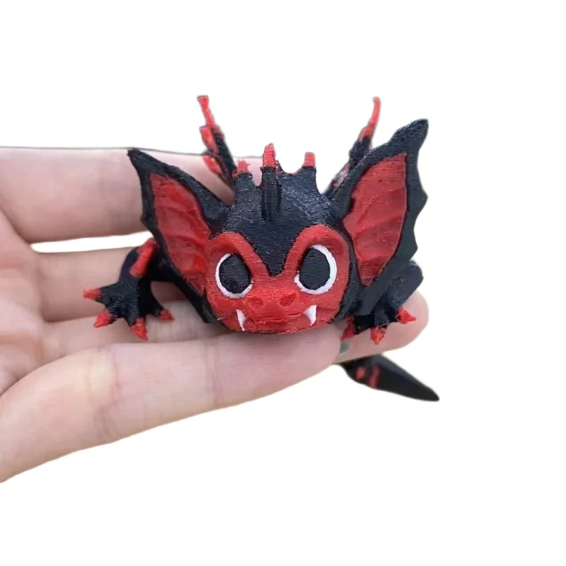 Mini Dragon Desk Ornament 3D Printed Cute Little Devil Bat Dragon Figurine Creative Home Decor for Room Office Table Decoration
