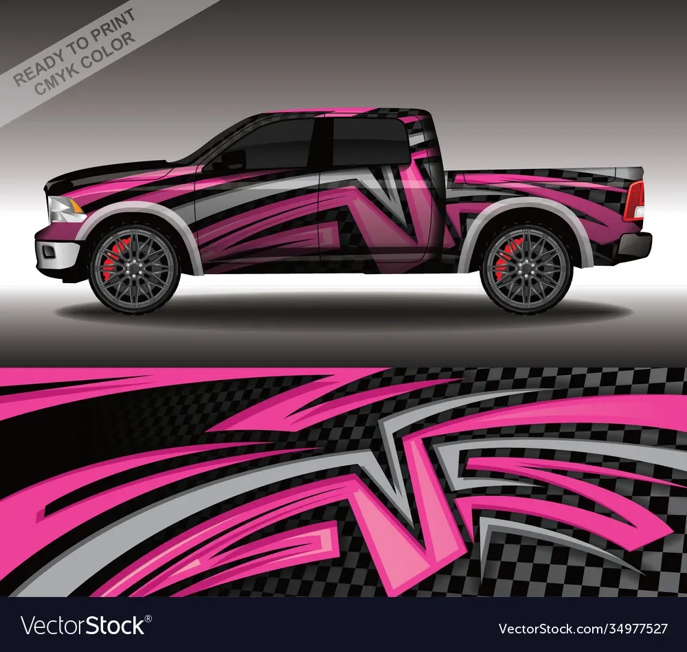 Pickup Cool Car Graphic Decal Full Body Racing Vinyl Wrap Car Full Wrap Sticker Decorative Car Decal Length 400cm Width 100cm