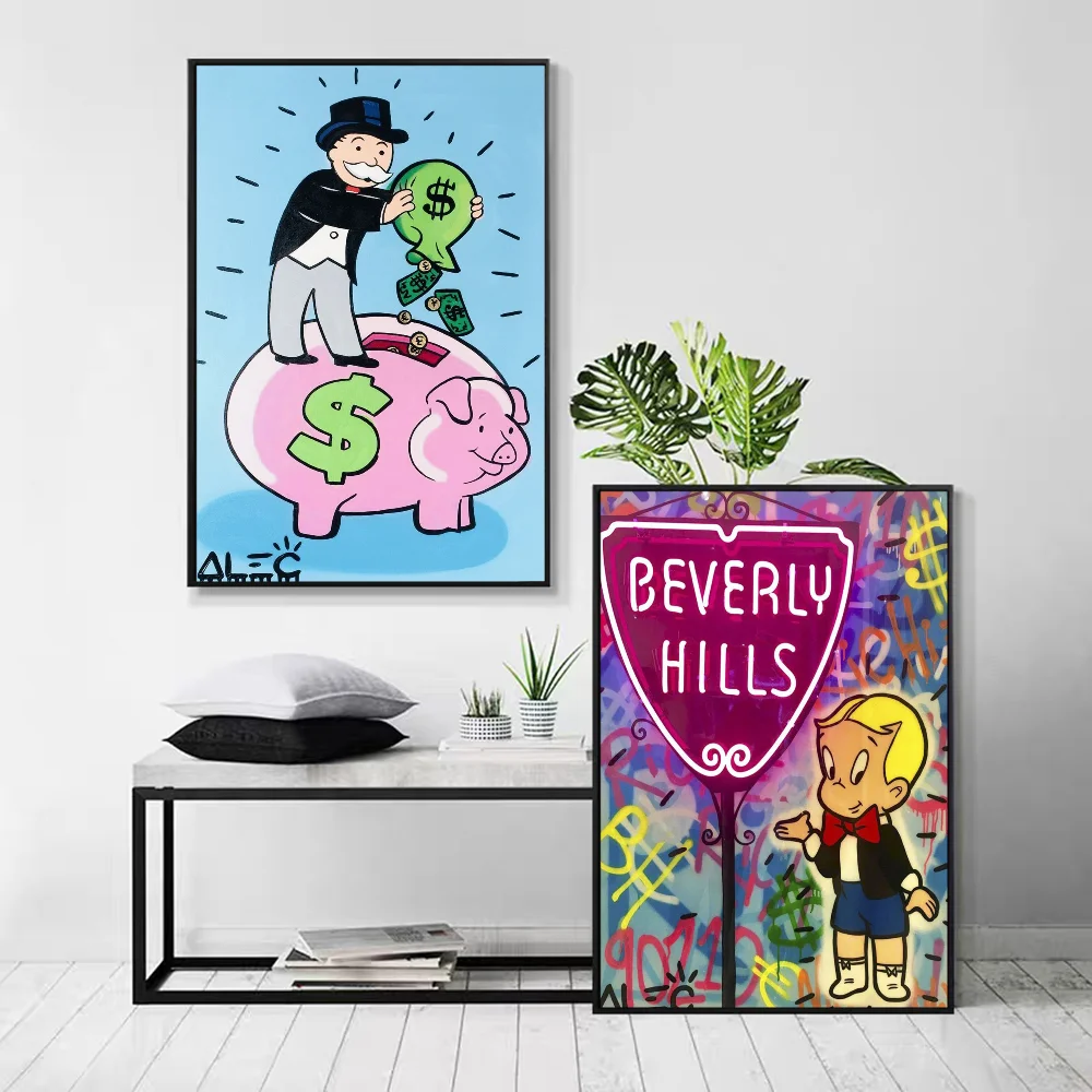 Cartoon Luxury Dollar MonopolyS DIY Sticky Poster Fancy Wall Sticker for Living Room Bar Decoration Wall Decor