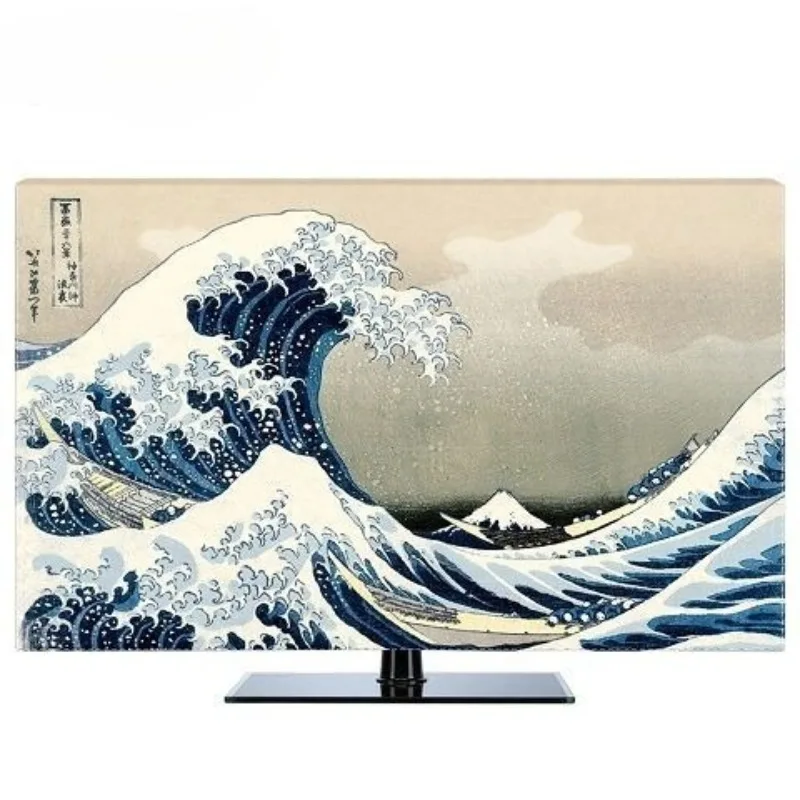 The Great Wave off Kanagawa television Cover universal Dust 43/55/65/70/80 inch Household Hanging Flat/curved LCD TV Cover