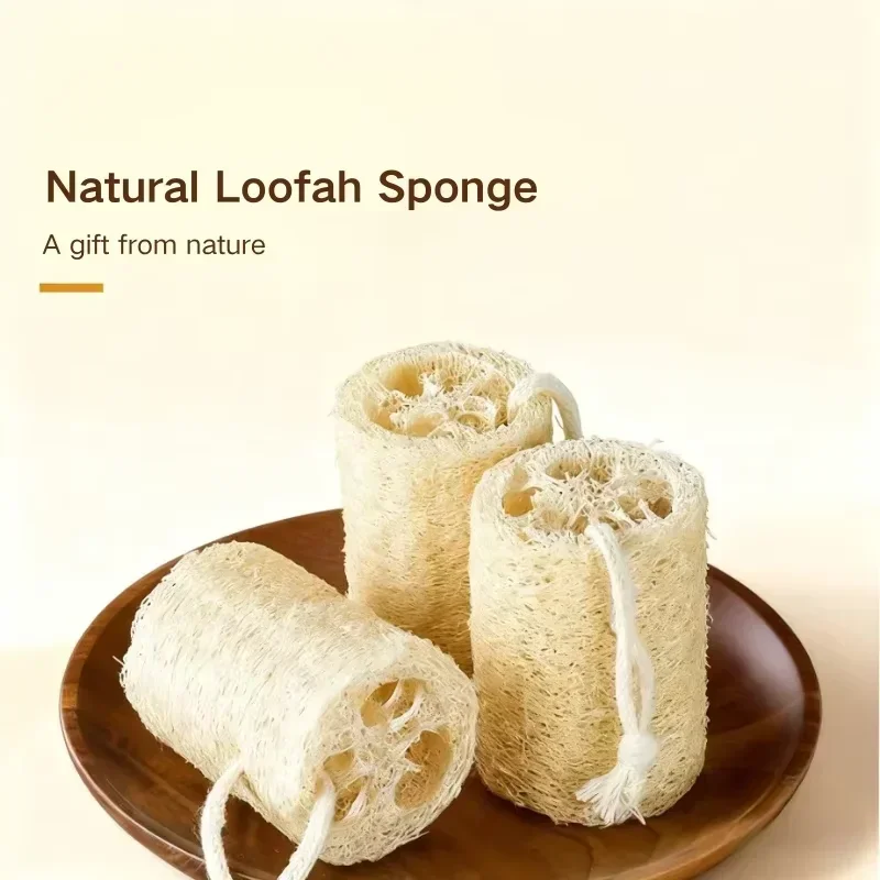 Natural Loofah Dish Scourer – Eco-Friendly Biodegradable Scrubber for Kitchen, Non-Scratch Cleaning Sponge with Hanging Rope