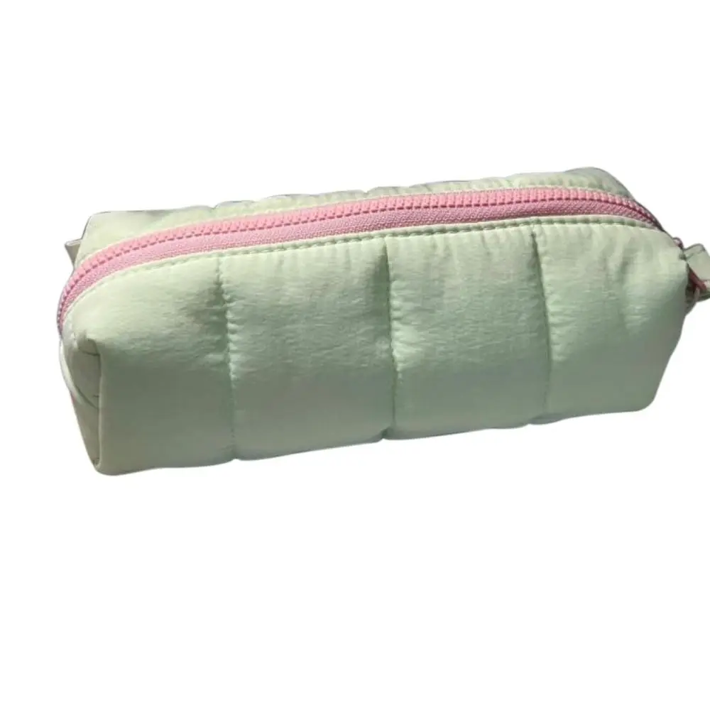 Astuccio portatile in poliestere verde latte Astuccio per matite di grande capacità Organizzatore di cancelleria Forniture per ufficio