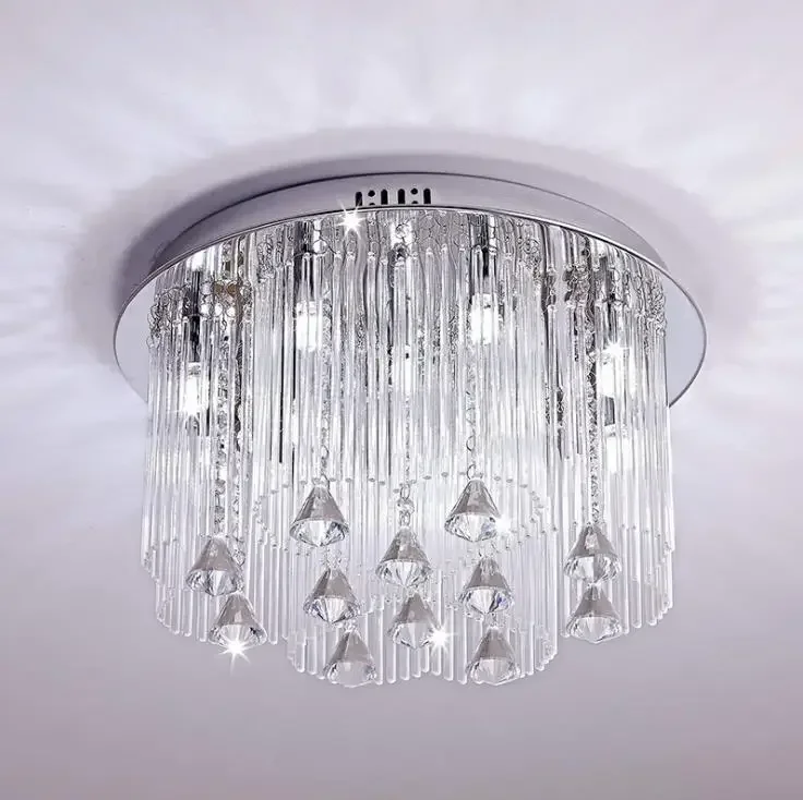 Led ceiling lamp living room round diamond crystal lamp modern simple chandelier bedroom G9 bulb LED ceiling lamp