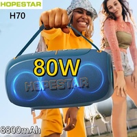 HOPESTAR H70 80W Portable Outdoor Subwoofer Wireless BT Speaker Colorful Light Party Computer Mobile Phone Music Player AUX TF