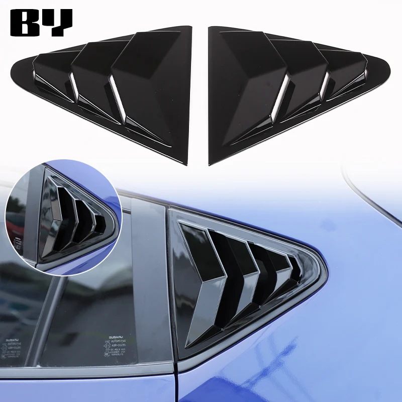 Fit for Subaru Crosstrek 2023 2024 Rear Window Triangular Blinds Cover ABS Carbon Fiber Trim Accessories