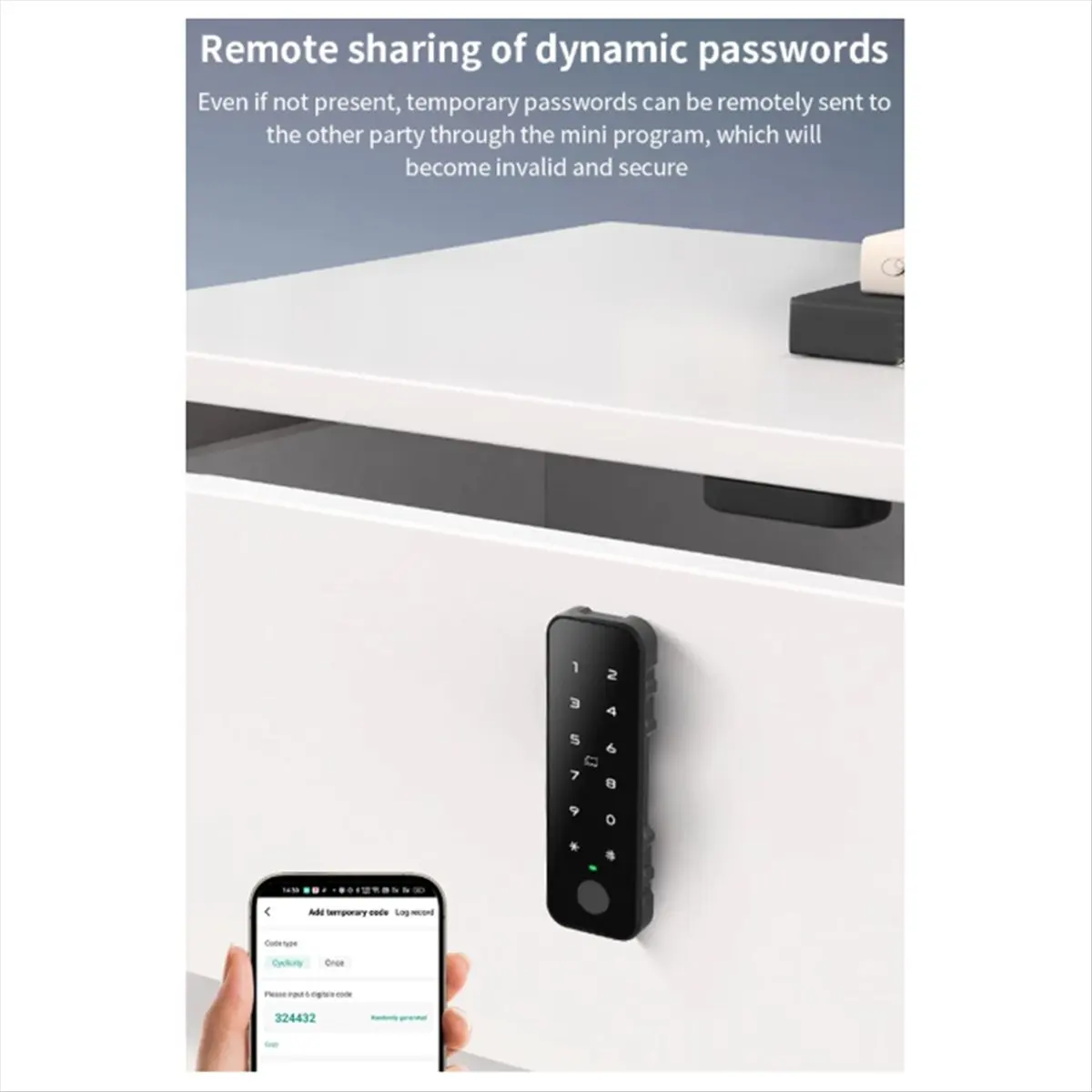 [T28C] Tuya Bluetooth Smart Wood Cabinet Fingerprint Electronic Lock App Remote Control for Furniture Drawer Locker ES285 A