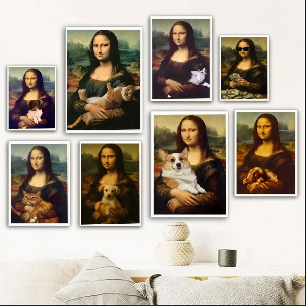 Thoughtful Inspiring M-Mona Lisa Smile Poster retro art living room decoration bar Promotional