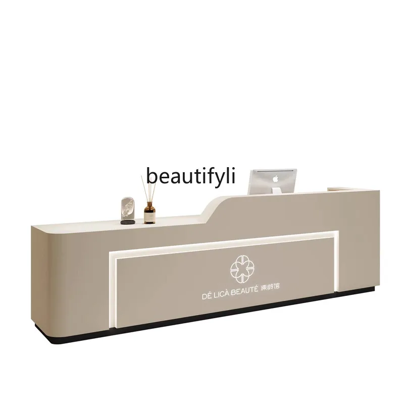 Cream Wind Company Reception Desk Beauty Salon Cashier Clothing Store Education Information Desk