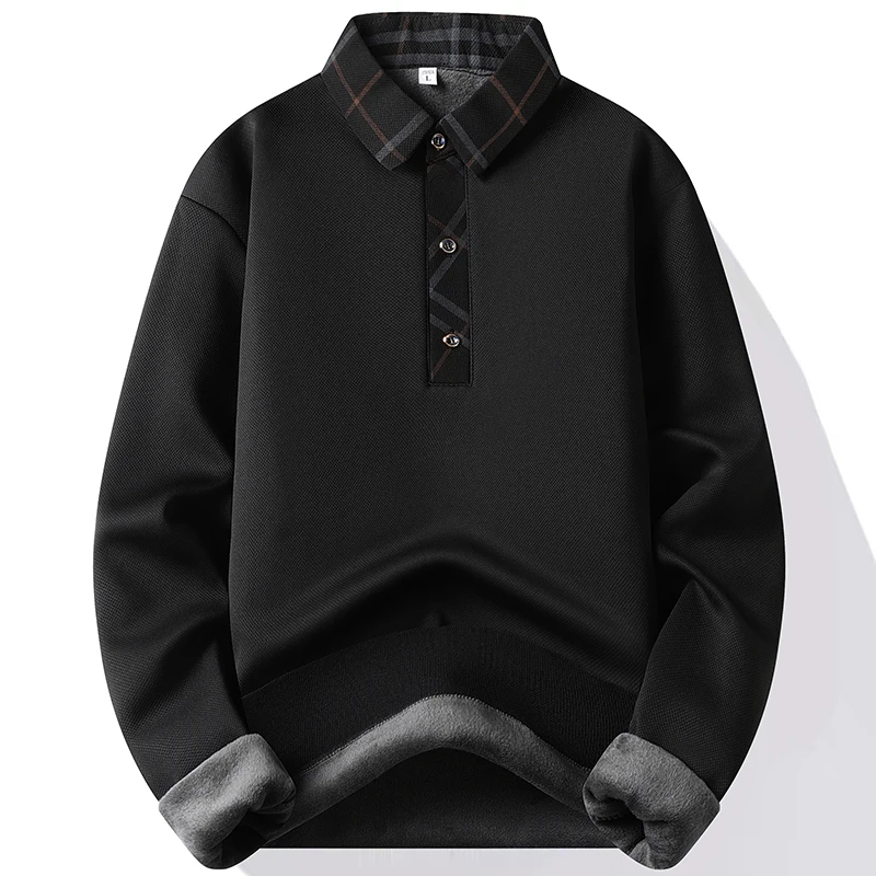 Men's POLO Sweater Winter Pullovers Casual Knit Jumpers Warm Slim Fit Top Clothes Autumn Spring Fashion Bottom Shirt
