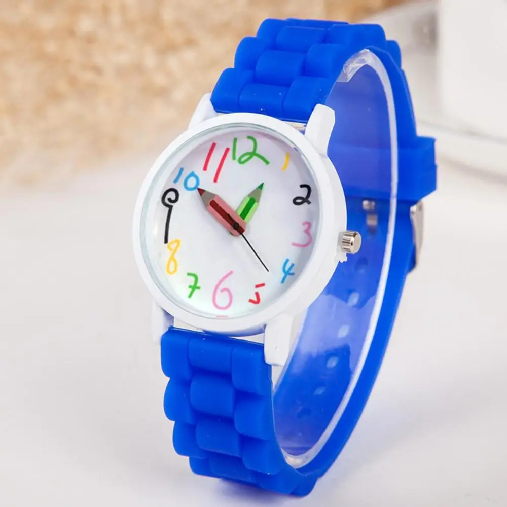 Dropshipping!! Cartoon Children Kids Watch Round Dial Silicone Strap Analog Quartz Wrist Watch Gift