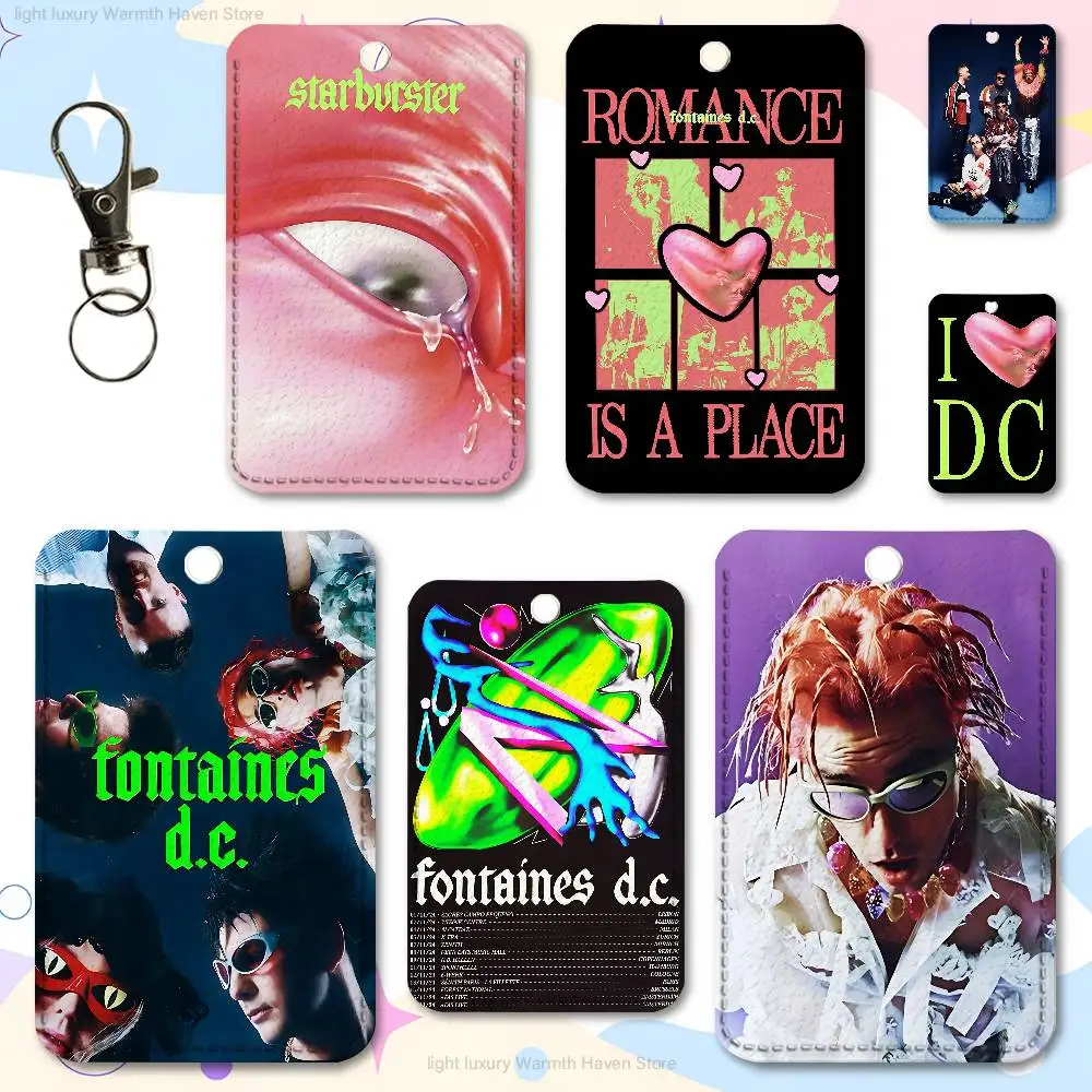 

F-Fontaines D-DC Romance Cute Cartoon Card Keychain Anime Fashion Pendant Bag ID Door Card Case Bus Card