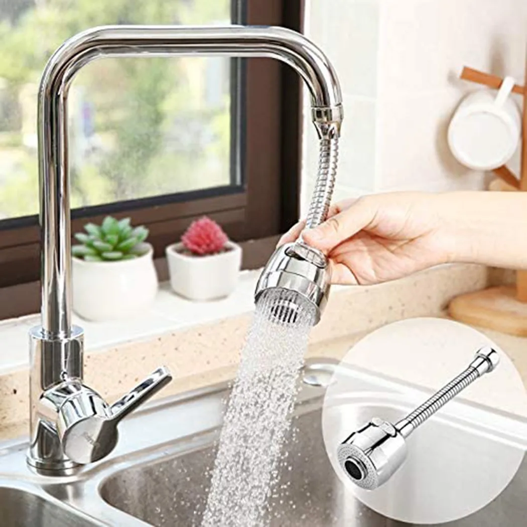 

Stainless Steel Kitchen Tap Head Water Saving Faucet Extender Sprayer Sink Spray Aerator Set Practical and Versatile