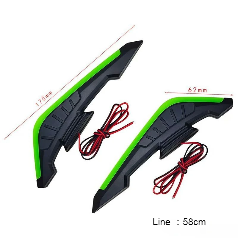 Universal Sport Motorcycle Side Wing LED Light Wind Blade Body Wing Lights 12V Spoiler Lamps Decorative Fit for Honda Ducati BMW