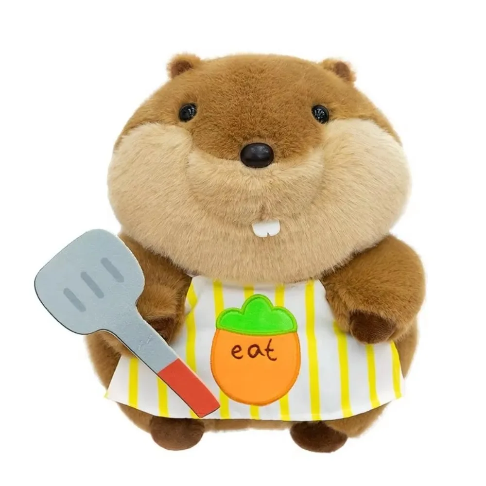 

Stuffed Animals Chef Capybara Plush Toy Throw Pillow Back Cushion Groundhog Plush Toy 30cm Sofa Decorative Big Tooth Mouse Doll