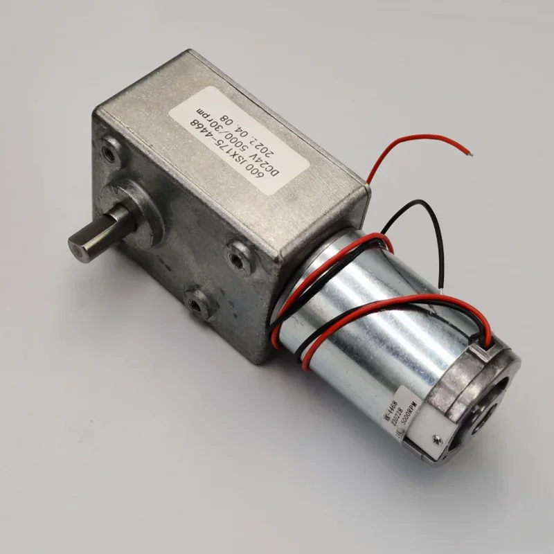 600JSX-4468 7144 Square Turbo-Worm Gear Reduce Box Self-Lock 12V 24V Motor High Torque Speed 1/5/10/15/30/60/100RPM Single Shaft