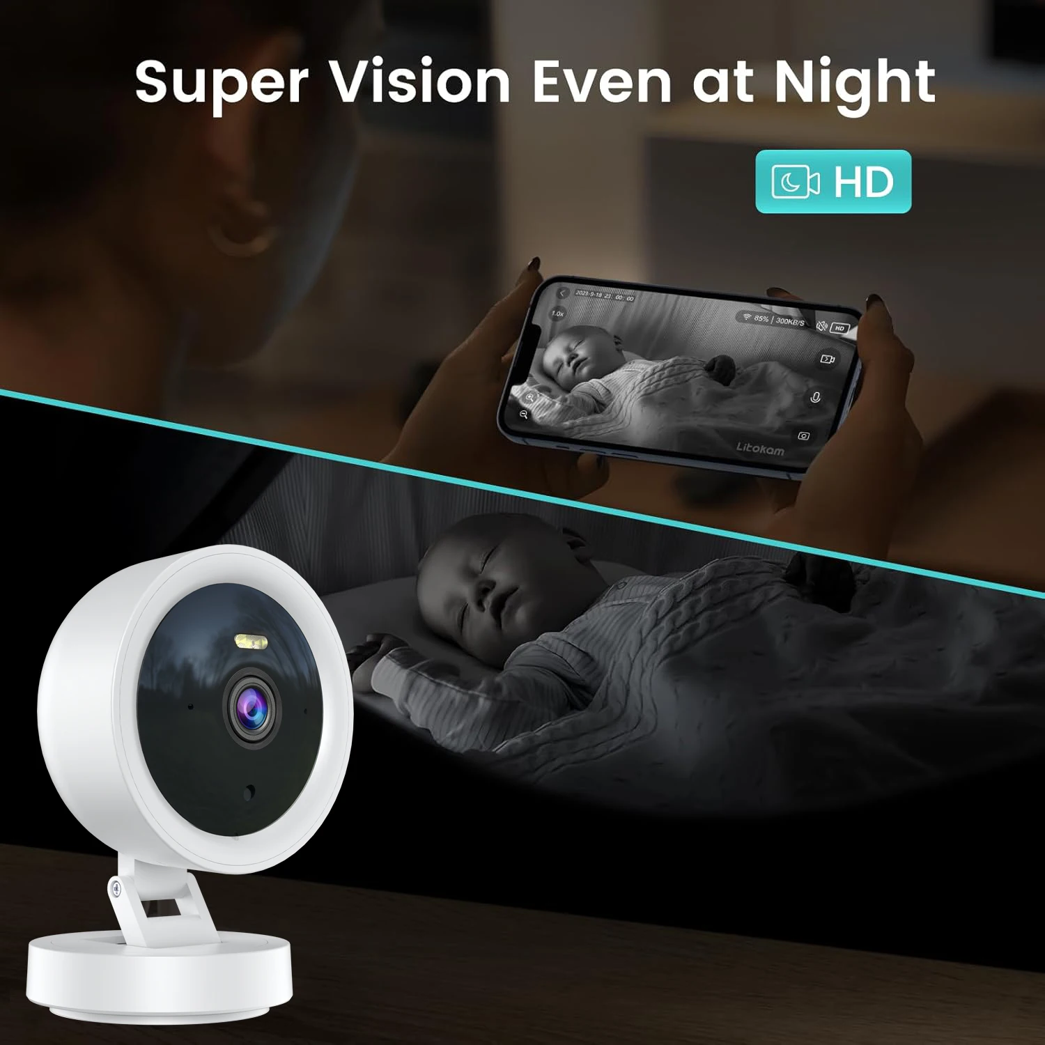 Magnetische Full HD draadloze bewakingscamera - Full Color nachtzicht, bidirectionele stem, bewegingsdetectie |   Zeer geschikt voor