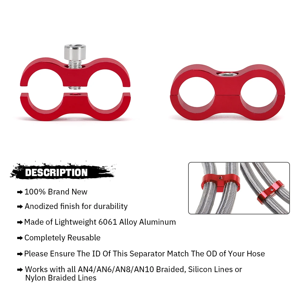 1 قطعة العالمي AN4 AN6 AN8 AN10 AN12 البليت النفط الوقود خرطوم المياه أنبوب فاصل مقسم المشبك الألومنيوم خط فاصل HT-SLJN01