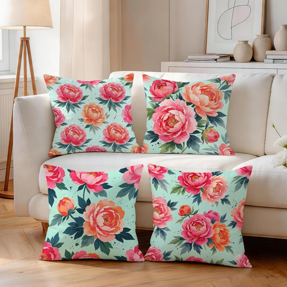 Splashing Ink Flowers Pillowcase Printed Polyester 40/45/50cm Throw Pillowcover Decorative Sofa Cushion Pillowslip Home Decor