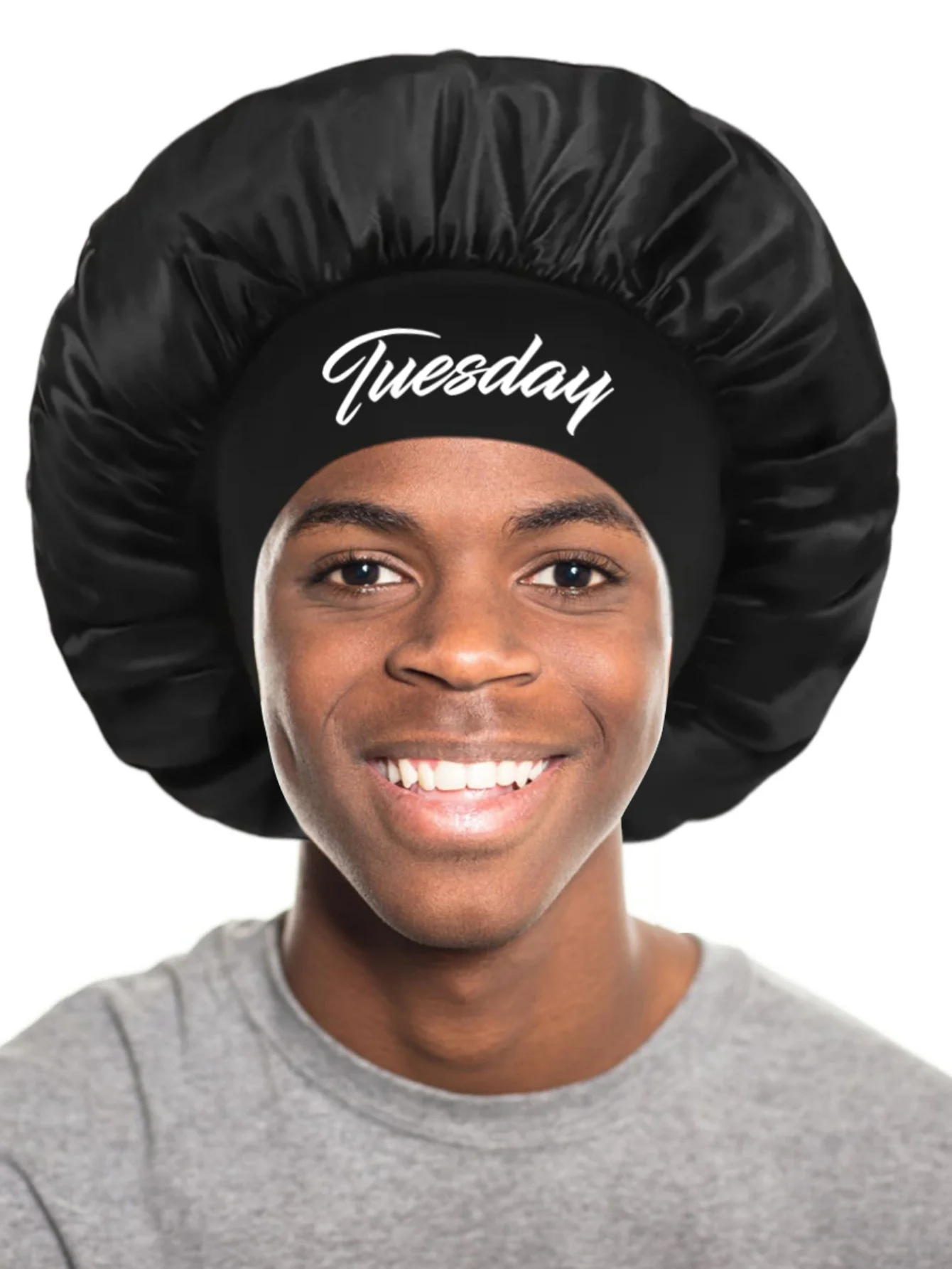 1 x weiche, atmungsaktive Schlafmütze zum Schutz vor Haaren – einlagige Unisex-Twist-Mütze – Detail 6