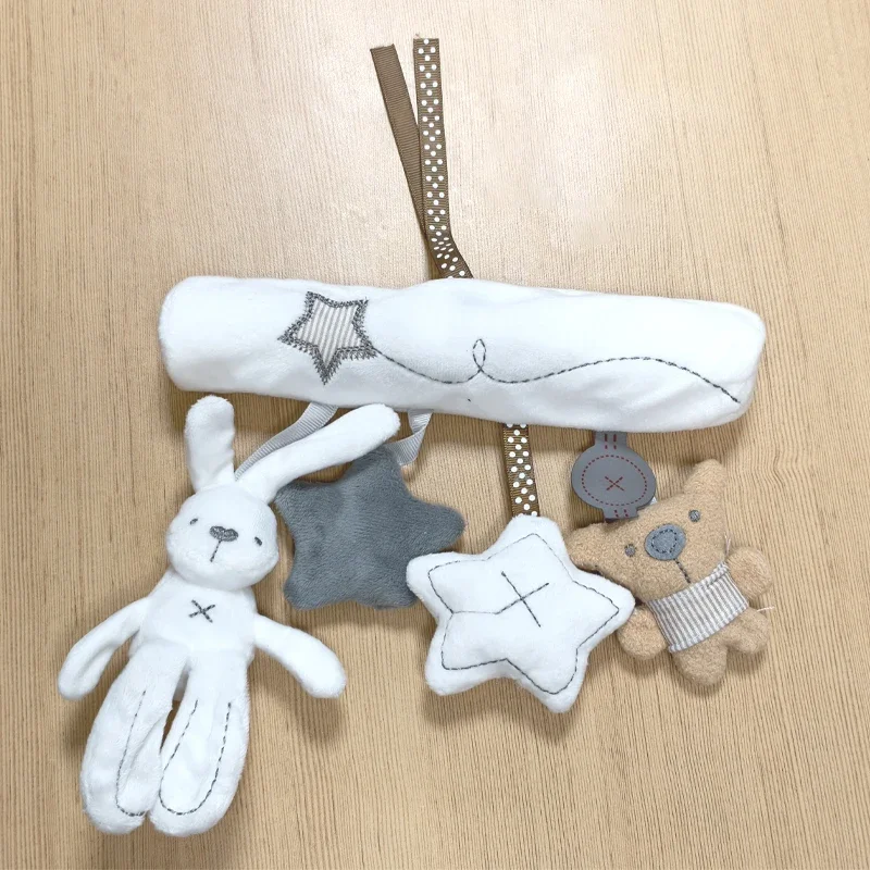 Animal Rabbit Hanging Plush Twisted Pram Toys Rattle Spiral Baby Spiral Bed Soft Stuffed Doll for Kids Women