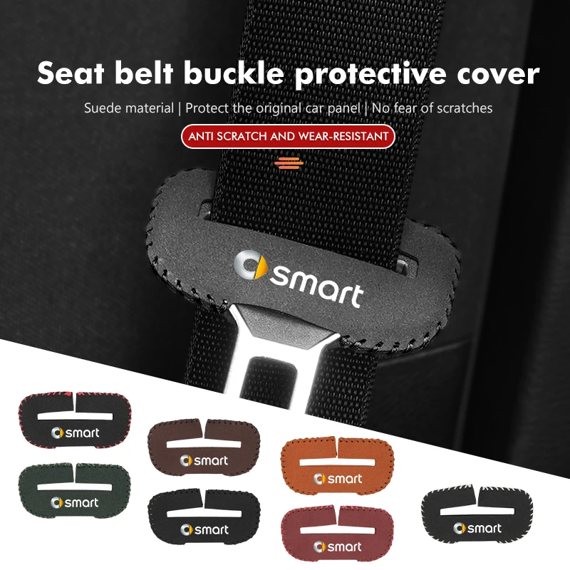 Universal Car Safety Belt Buckle Protector Anti-Scratch Cover For Smart 452 454 Roadster Coupe Crossblade Cabrio City-Coupe