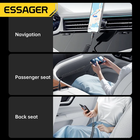 Essager Кабель Type-C 100W для быстрой зарядки iPhone, Xiaomi, Samsung, Macbook, iPad — изображение товара