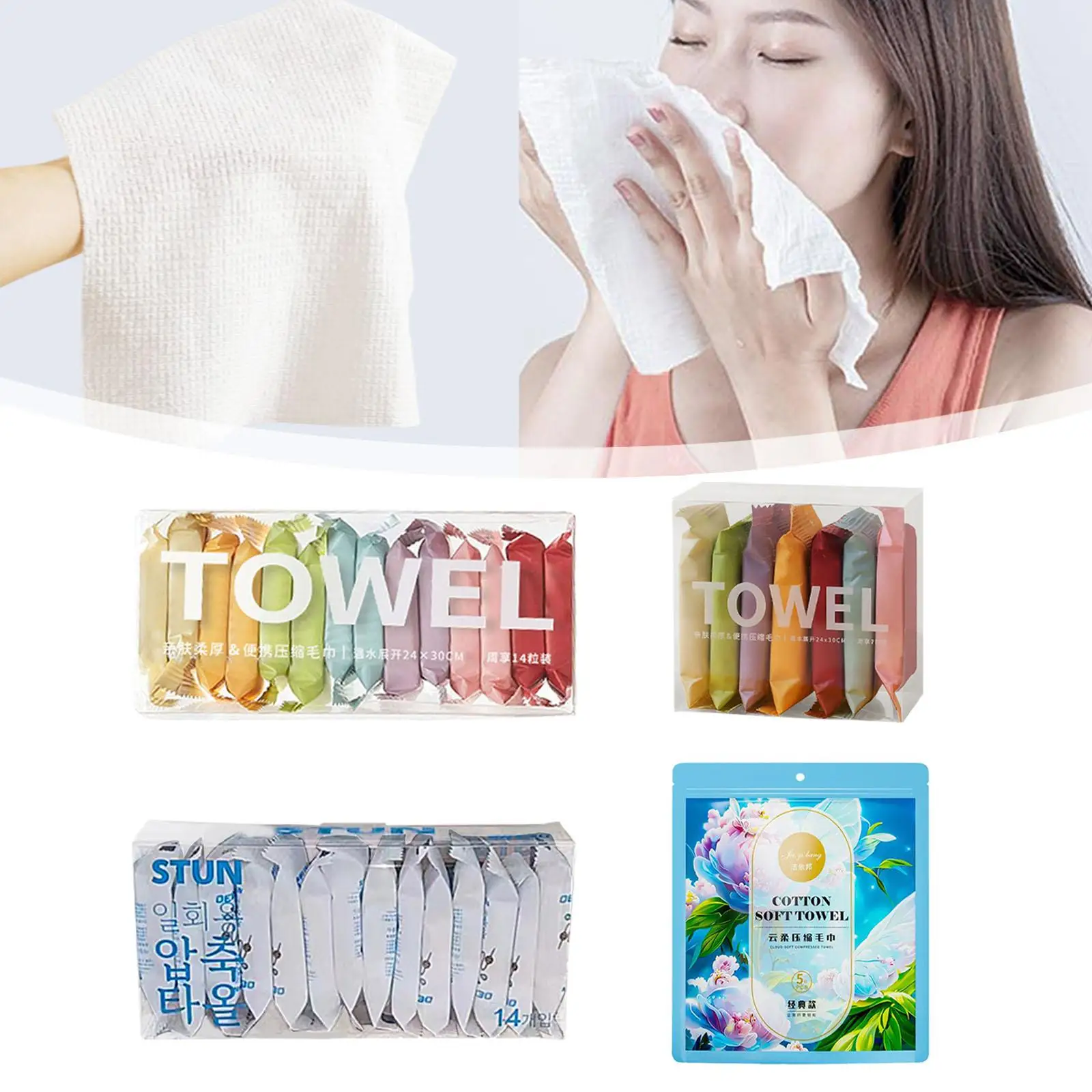 Compressed Towels Tablets Comfortable Compressed Hand Wipe Facial Tissue Hand Wipe for Outdoor Gym Camping Pool Bathroom