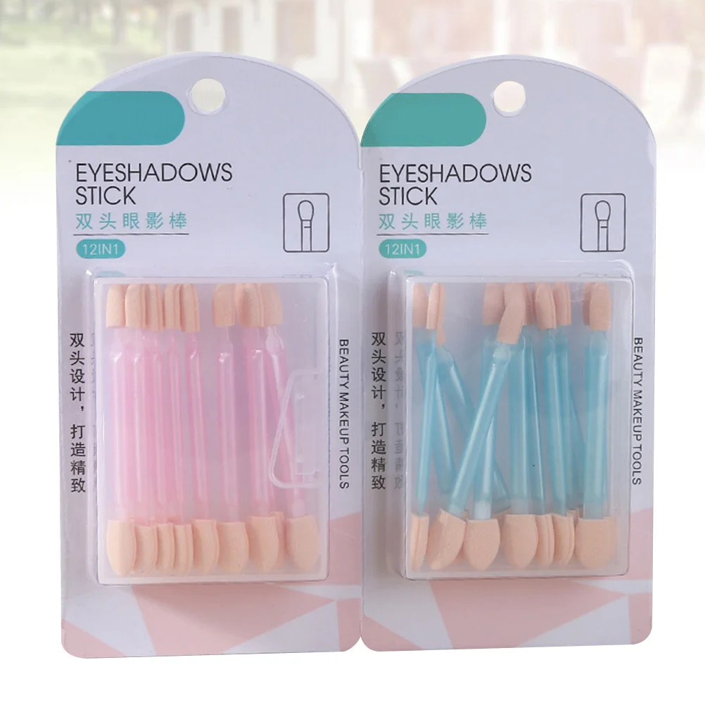 Kit de pinceaux de maquillage pour fard à paupières, 24 pièces, poignée légère en Latex PP, outils applicateurs Double face pour Application de paillettes pour sourcils et lèvres