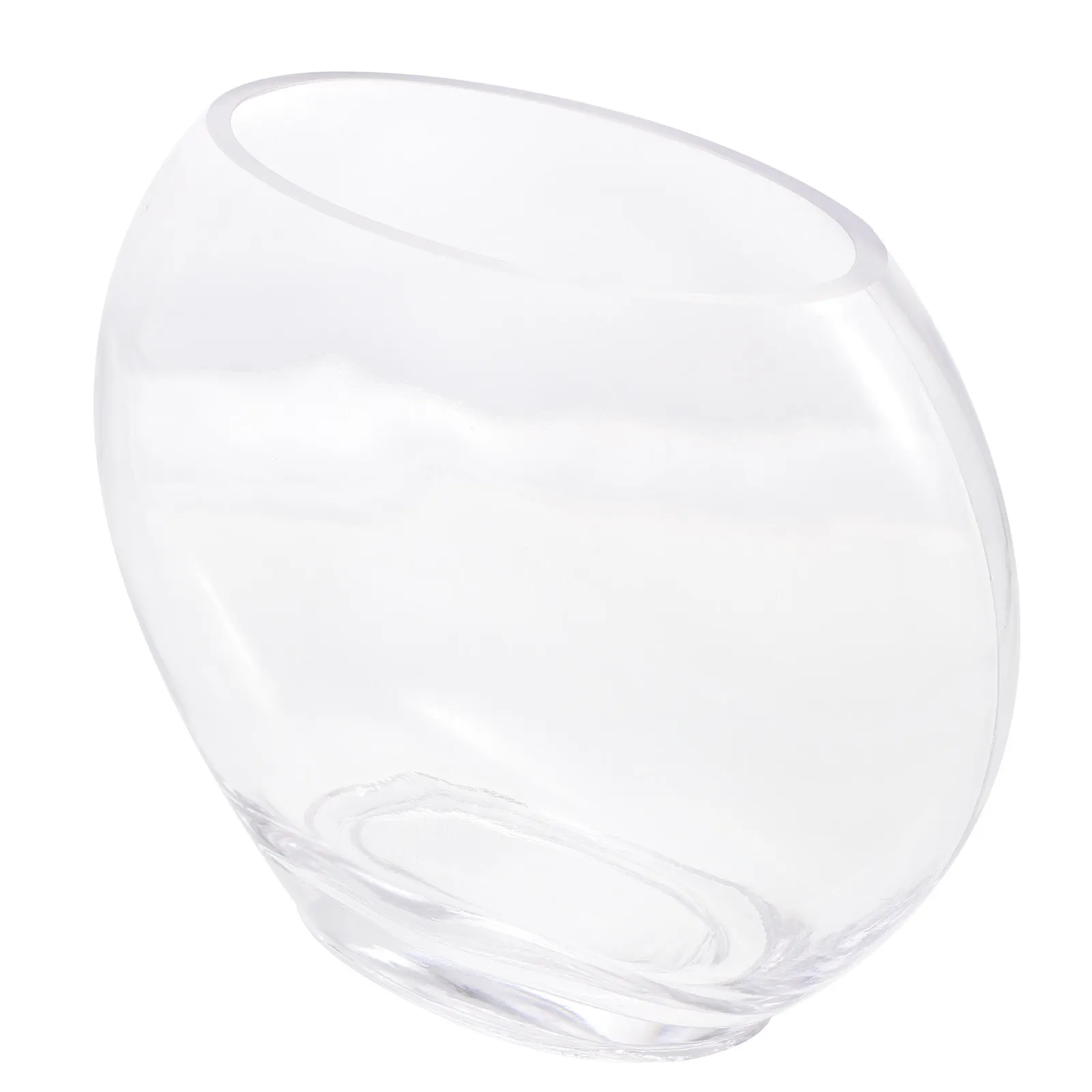 

Стеклянный аквариум овальной формы для настольного использования, маленький домашний настольный аквариум, ваза для микроландшафта, декоративный стеклянный аквариум